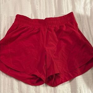 Lululemon Vibrant Red Athletic Shorts with Elastic Waistband, size 8